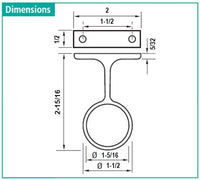 Central Round Support, 1-5/16'', Screw Mount, Oil-Rubbed Bronze