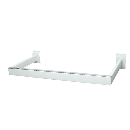 Hangrail For Slatwall, "U" Shaped, 11"D X 22"L, Rect Tubing, White