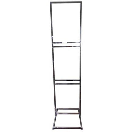 Bulletin Sign Holder, 22"W X 28"H 3 Tier, Sq Tube Frame & Base W/ Levelers, Chrome