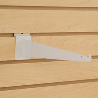 Shelf Bracket w/ lip, for Slatwall, 12", White