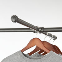 Pipeline Adjustable Ballet Rack with Two Cross Bars, Anthracite Gray