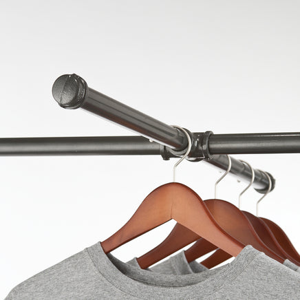 Pipeline Adjustable Ballet Rack with Two Cross Bars, Anthracite Gray