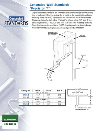 Recessed Standard, B-Line, 120" Long w 11/16'' Lip for 5/8" wallboard, Zinc