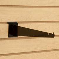 Shelf Bracket w/ lip, for Slatwall, 16", Black