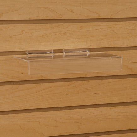 Styrene Utility Shelf for Slatwall with 1" sign slot, 4"D X 10"L, (shipped in full boxes of 100)