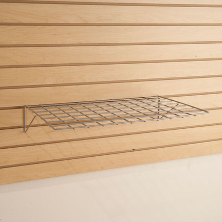Straight Wire Shelf for Slatwall, 23-3/8" x 14", Epoxy Chrome (shipped in full boxes of 6)