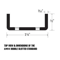 Double Slotted Wall Standard, A-line Medium Heavy Duty, 1/2" Slots on 1" centers, 48" - 96", Satin Zinc