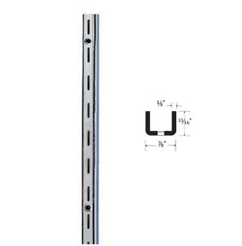 Super Heavy-Duty Slotted Wall Standard, Chrome finish, 48" or 84" long, C-Line by Capitol Hardware