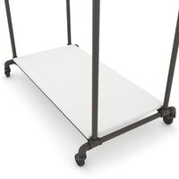 Pipeline Adjustable Double Bar Ballet Rack with Base Shelf