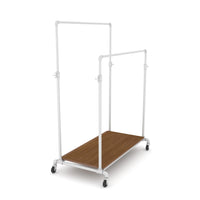 Pipeline Adjustable Double Bar Ballet Rack with Base Shelf