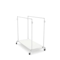 Pipeline Adjustable Double Bar Ballet Rack with Base Shelf