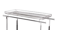 Wire Basket Topper for Chrome Double Rail Clothing Rack, 52.5" x 22.5", Chrome Finish