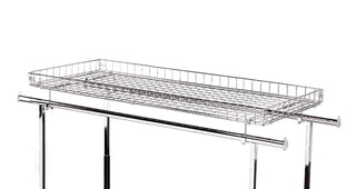 Wire Basket Topper for Chrome Double Rail Clothing Rack, 52.5