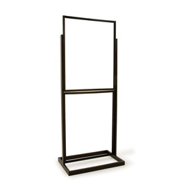 Bulletin Sign Holder, 22"W X 28"H 2 Tier, with Rectangular Tubing Base, Black