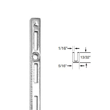 Slotted Standard, Med Duty (16ga), Thin Profile, 1/2" Slots on 1" ctr, (A-line), 60", Zinc