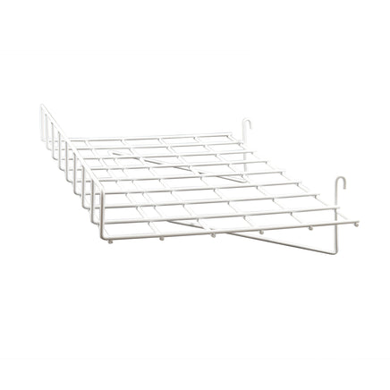 Straight Shelf W/ Lip, For Grid, 24"L X 15"D, White