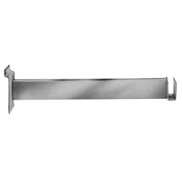 Hangrail Bracket, For Slatwall, 12", Holds Rect Tube, Chrome