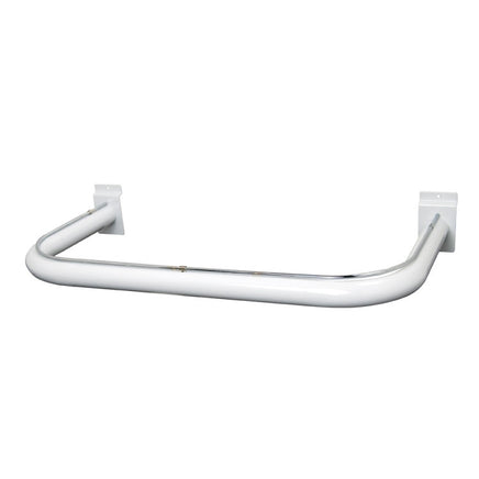 Hangrail For Slatwall, "U" Shaped, 11"D X 22"L, Rnd Tubing, White