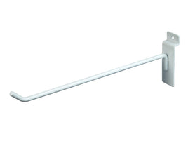 Display Hook, 10" length, 1/4" dia wire, White, for slatwall