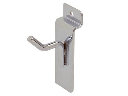 Display Hook, For Slatwall, 1"L, 1/4" Dia Wire, Chrome