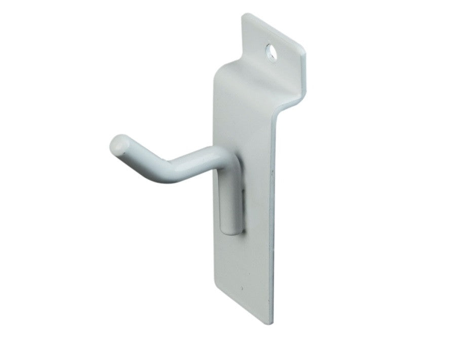 Display Hook, For Slatwall, 1"L, 1/4" Dia Wire, White