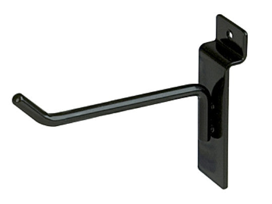 Display Hook, For Slatwall, 4"L, 1/4" Dia Wire, Black