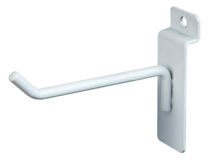 Display Hook, For Slatwall, 4"L, 1/4" Dia Wire, White