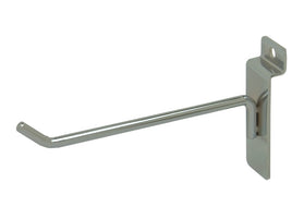 Display Hook, For Slatwall, 6"L, 1/4" Dia Wire, Chrome