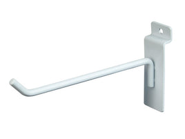 Display Hook, For Slatwall, 6"L, 1/4" Dia Wire, White