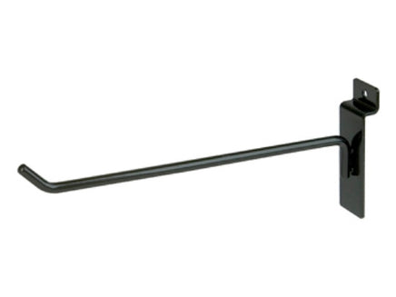 Display Hook, For Slatwall, 8"L, 1/4" Dia Wire, Black