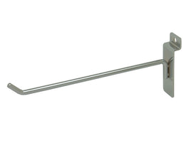 Display Hook, For Slatwall, 8"L, 1/4" Dia Wire, Chrome