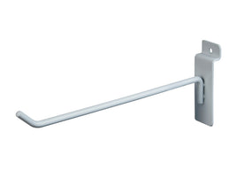 Display Hook, For Slatwall, 8"L, 1/4" Dia Wire, White