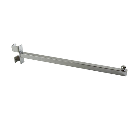Add-On Arm, For Sq Tube Vert Mount, 16" Sq Tube Faceout W/ Ball Stop, Chrome