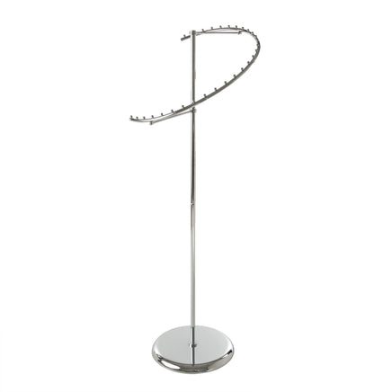 Spiral Rack, 29 Ball Stops, Single Upright With Round Base, Chrome