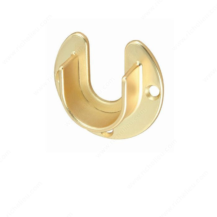 Hangrail ''U'' Flange for 1-5/16'' Diameter Tube - Screw Mount, Matte Brass