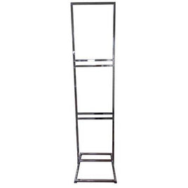 Bulletin Sign Holder, 22"W X 28"H 3 Tier, Sq Tube Frame & Base W/ Levelers, Chrome