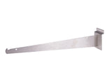 Shelf Bracket w/ lip, for Slatwall, 12", Satin Chrome