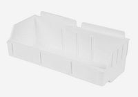 Plastic Slatwall Bins, Storbox "Wide" 4.12x11.37x3.37