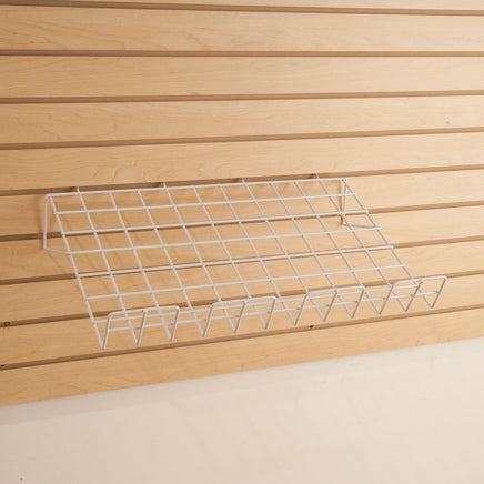 Downslant Wire Shelf for Slatwall with Front Lip, 22-1/2" x 14", White (shipped in full boxes of 6)