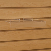 Styrene Utility Shelf for Slatwall with 1" sign slot, 4"D X 10"L, (shipped in full boxes of 100)