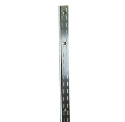 Double Slotted Standard, Med Duty + (13ga), 1/2" Slots on 1" ctrs, (A-line), 96", Chrome